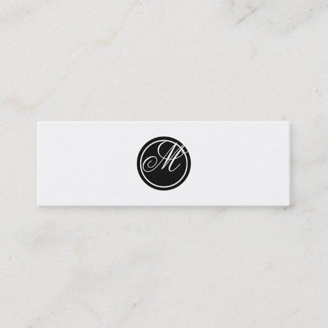 Einfaches Monogramm Mini Visitenkarte (Vorderseite)