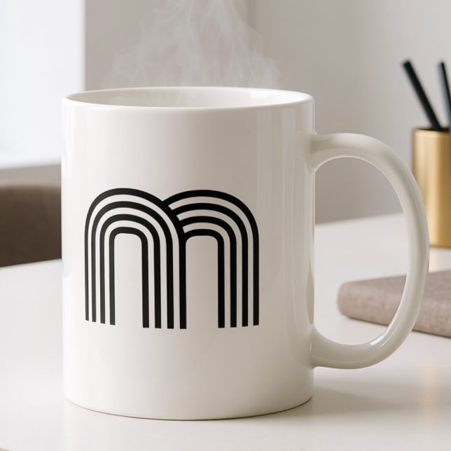 Einfaches Monogramm Minimalistisches Modernes Init Kaffeetasse (Von Creator hochgeladen)