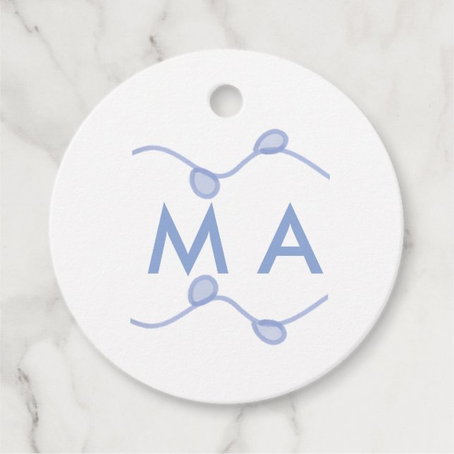 Einfaches Monogramm mit Ihrem Namensbuchstaben bla Geschenkanhänger (Vorderseite)