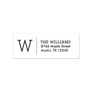 Einfaches Monogramm-Rücksendeadress-Stempel Gummistempel