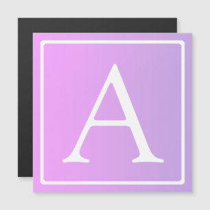 Einfaches Monogramm Subtiles Rosa/Lila Ombre Magneteinladung
