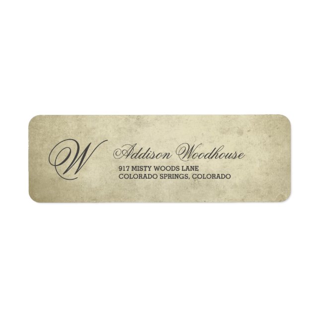 Einfaches Monogramm | Vintage-Papier (Vorne)