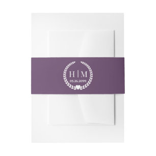 Einfaches Monogramm von Eleganbrücken und Groom-In Einladungsbanderole