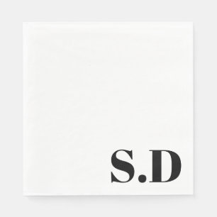 Einfaches Monogramm zur Hochzeit Personalisierte Serviette