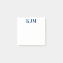 Einfaches monogrammiertes marineblaues Post-it