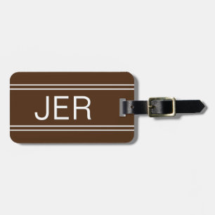 Einfaches monogrammiertes modernes stilvolles brau gepäckanhänger
