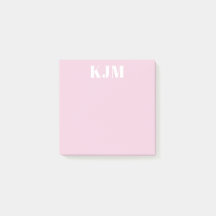 Einfaches monogrammiertes rosa Post-it