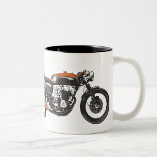 Einfaches Motorrad - zeichnender CaféRacer 750 Zweifarbige Tasse