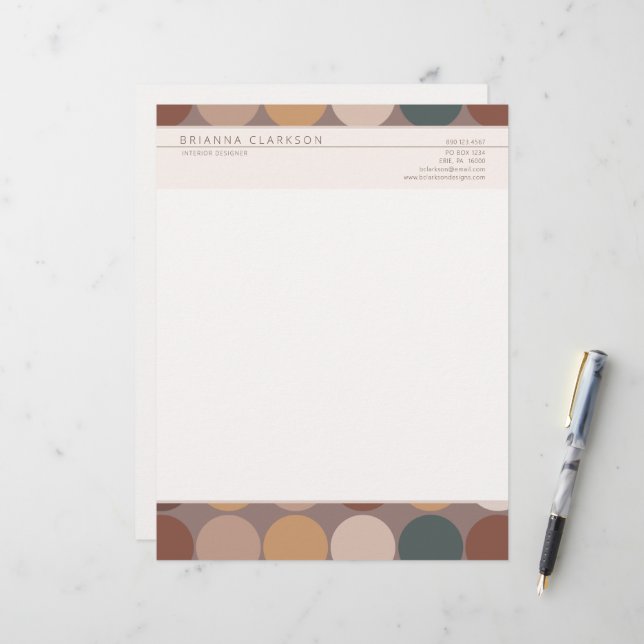 Einfaches Muster eines modernen geometrischen Erdk Briefbogen (Vorderseite/Rückseite Beispiel)