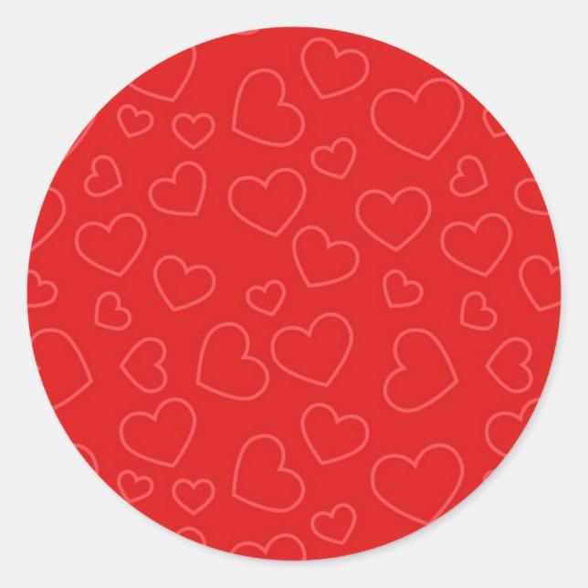 Einfaches Muster eines roten Herzens Runder Aufkleber (Vorderseite)