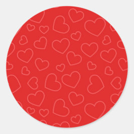 Einfaches Muster eines roten Herzens Runder Aufkleber