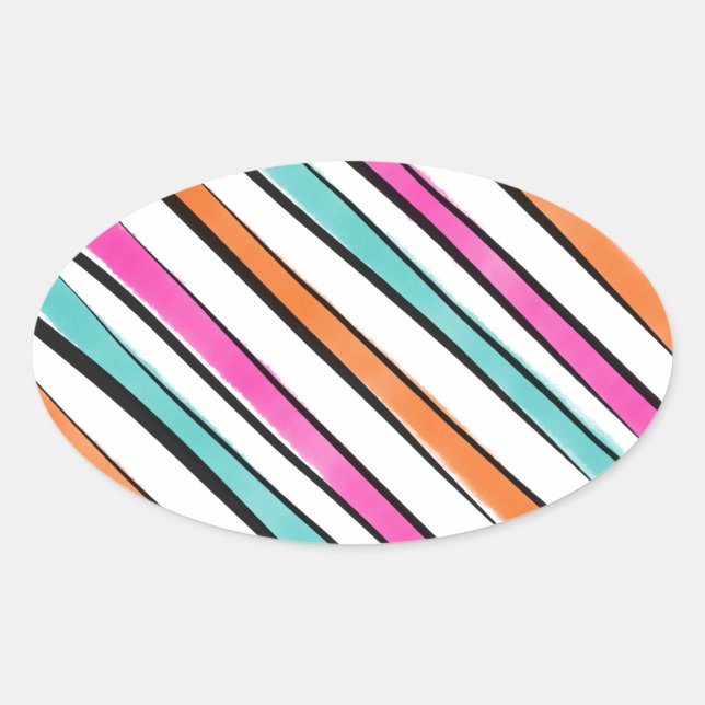 Einfaches Muster für Wasserfarben Ovaler Aufkleber (Vorderseite)