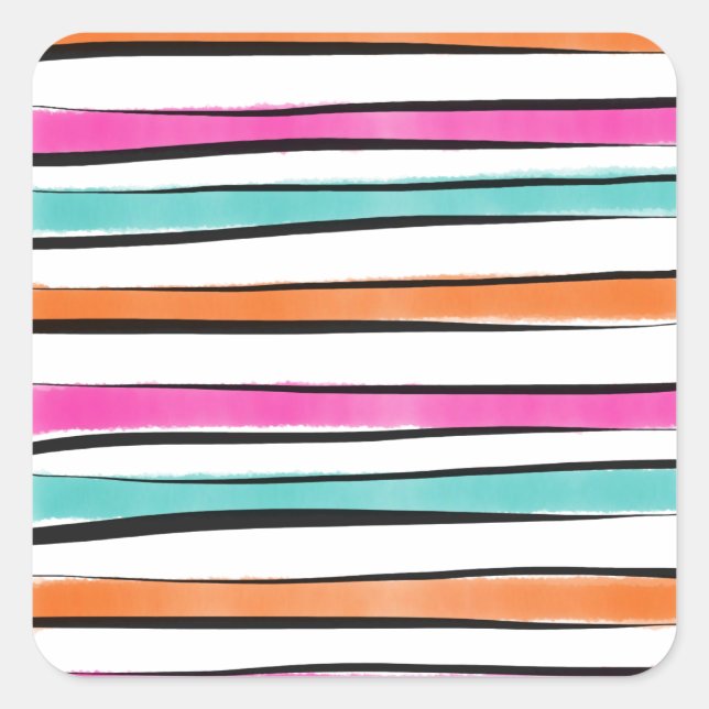 Einfaches Muster für Wasserfarben Quadratischer Aufkleber (Vorderseite)