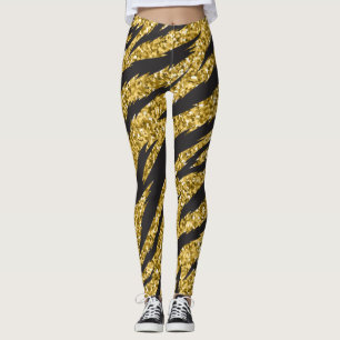 einfaches Muster goldener Tigerstreifen Leggings