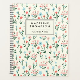 Einfaches Muster pastellrosa Blumen Planer