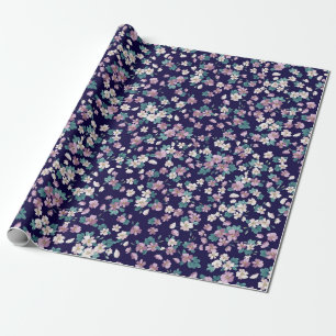 Einfaches, nahtloses Blumenmuster mit hellen Farbt Geschenkpapier