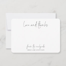 Einfaches Namensskript für die Hochzeit neuer Lieb Dankeskarte
