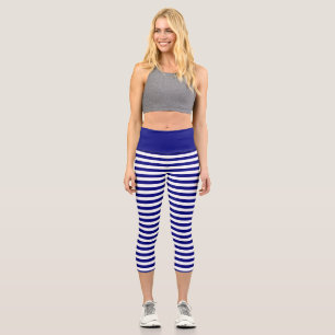 Einfaches Nautical Stripe Muster Capri Leggings