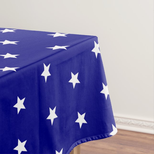 Einfaches Navy Blue und White Stars Muster Tischdecke (Beispiel)