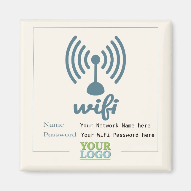 Einfaches Netzwerkkennwort für WiFi Details Magnet (Vorne)