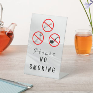 einfaches Nichtraucher-Tischschild Sockelschild