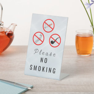 einfaches Nichtraucher-Tischschild Sockelschild