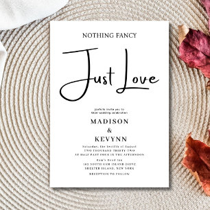 Einfaches Nichts Extravagant nur Liebe Hochzeit Einladung