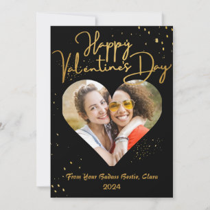 Einfaches Niedlich Happy Galentines Day bestie Fot Feiertagskarte