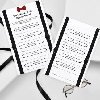 Einfaches Niedliches Baby Shower Predictions Card