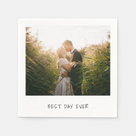 Einfaches Niedliches Foto Moderne Hochzeit Serviette