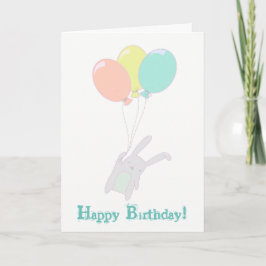 Einfaches niedliches Häschen mit Ballons Karte