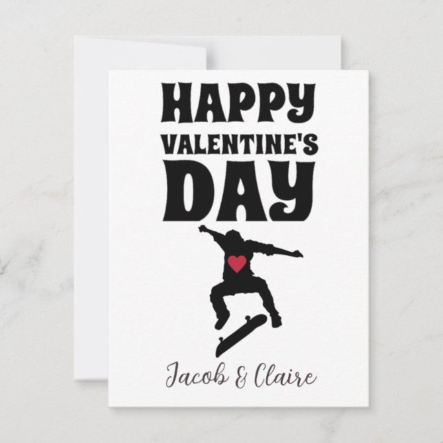 Einfaches Niedliches Herz Happy Valentines Day Cou (Vorderseite)