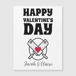 Einfaches Niedliches Herz Happy Valentines Day Cou Magnetkarte