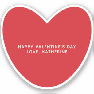 Einfaches niedliches Herz personalisiert Valentins Aufkleber