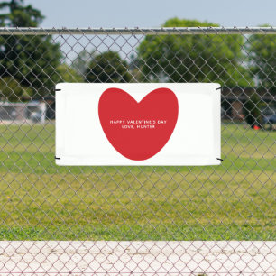 Einfaches niedliches Herz personalisiert Valentins Banner