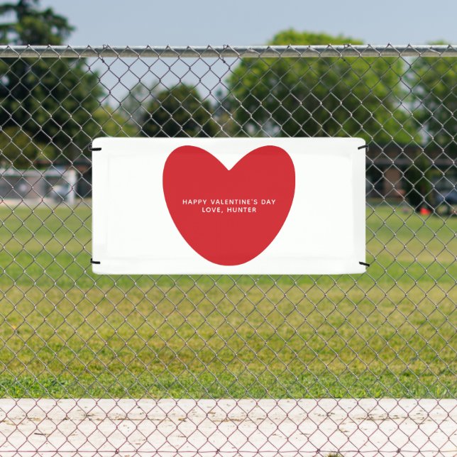 Einfaches niedliches Herz personalisiert Valentins Banner (InSitu)