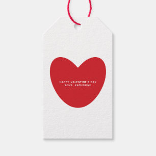 Einfaches niedliches Herz personalisiert Valentins Geschenkanhänger