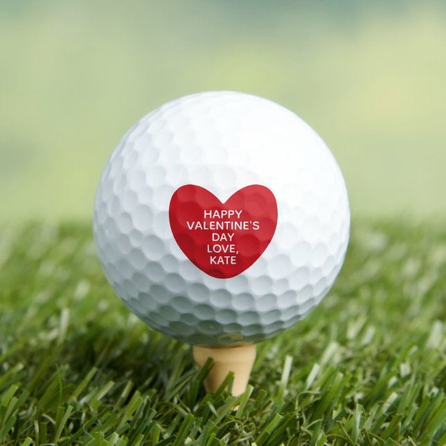 Einfaches niedliches Herz personalisiert Valentins Golfball (Insitu T-Shirt)