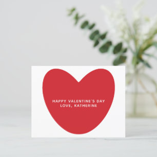 Einfaches niedliches Herz personalisiert Valentins Postkarte