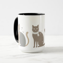 Einfaches niedliches Katzenmiedetier mit Valentini Tasse
