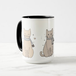 Einfaches niedliches Katzenmiedetier mit Valentini Tasse