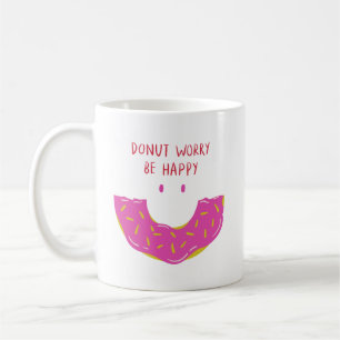 Einfaches Niedliches Lächeln Sprinkle Pink Donuts  Kaffeetasse