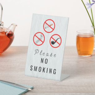 einfaches No Smoking Tischschild Sockelschild