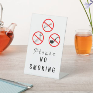 einfaches No Smoking Tischschild Sockelschild