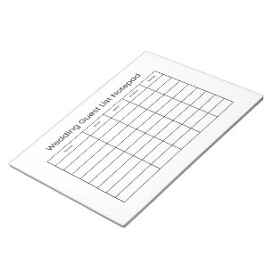Einfaches Notizbuch für die Hochzeitsgästeliste Notizblock