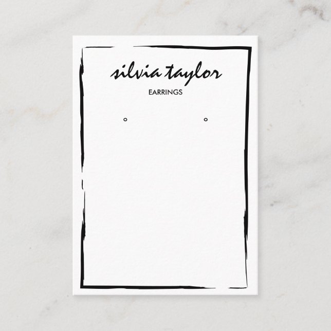 einfaches Ohrring-Rahmen-Display Logo hinzufügen Visitenkarte (Vorderseite)