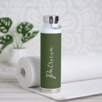 Einfaches Olive Green Name Elegantes Script Modern