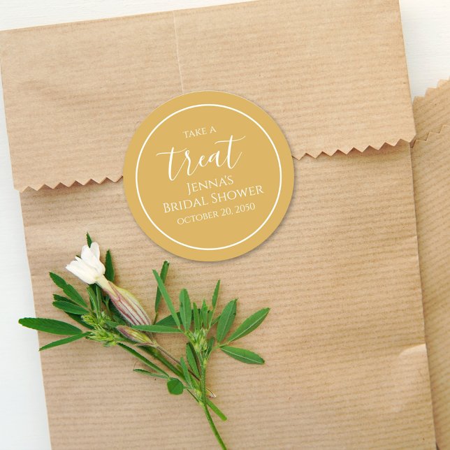 Einfaches Orange Brautparty Kalligrafie Wasserfarb Runder Aufkleber (Von Creator hochgeladen)