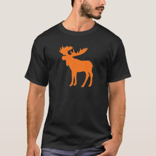 Einfaches orange Elchsymbol T-Shirt