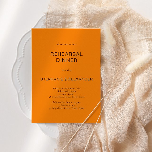 Einfaches Orange QR Probe Dinner im Herbst Einladu Einladung (Von Creator hochgeladen)